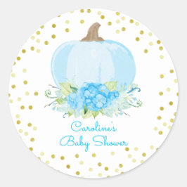 Adesivo Redondo Chá Boho Blue Pumpkin Baby Boy