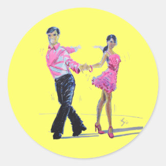 Adesivo Redondo Cha Cha Cha Ballroom Dancing