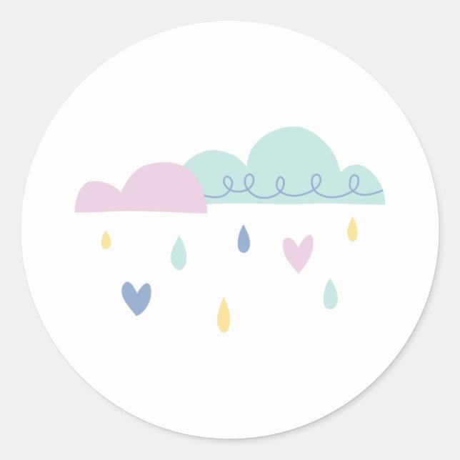 Adesivo Redondo Chá com o Love Sticker - Azul (Frente)