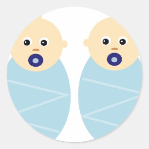 Adesivo Redondo Chá de aniversário do Twins Baby Boy Destino