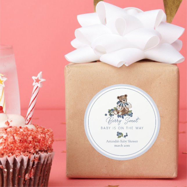 Adesivo Redondo Chá de Bear Bear Bear Berry Sweet (Festa)