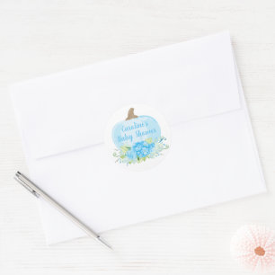 Adesivo Redondo Chá de Bebê Azul-Pumpkin