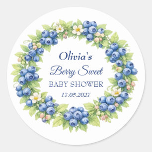 Adesivo Redondo Chá de Bebê Berry Sweet Menina Bebê Azul Menino Be