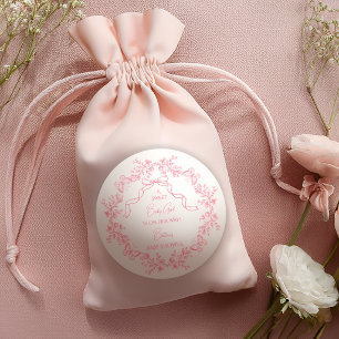 Adesivo Redondo Chá de Bebê Borboletas Toile de Jouy Chinoiserie