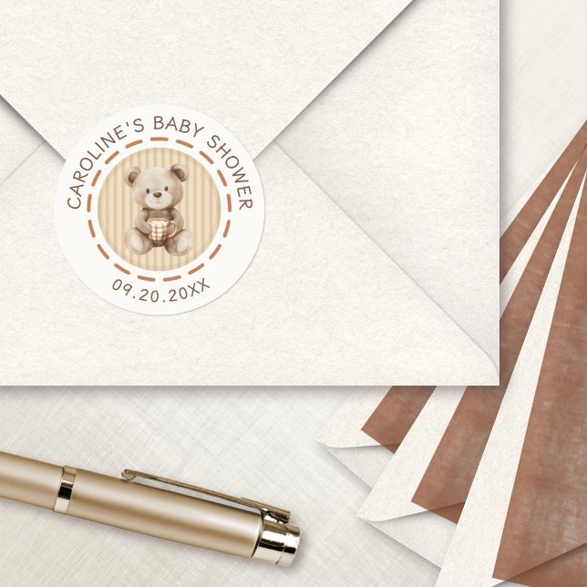 Adesivo Redondo Chá de Bebê Brewing Café (Criador carregado)
