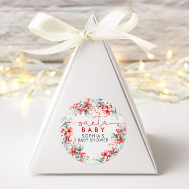 Adesivo Redondo Chá de Bebê Christmas Berry (Criador carregado)
