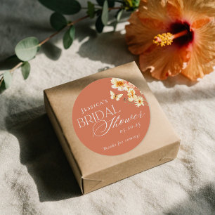 Adesivo Redondo Chá de Bebê Cítrico e Floral