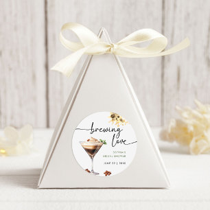 Adesivo Redondo Chá de Bebê com Martini Espresso em Aquarela