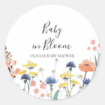 Chá de bebê de bebê em flor de flores silvestres
