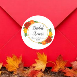 Adesivo Redondo Chá de Bebê de Florais de Outono