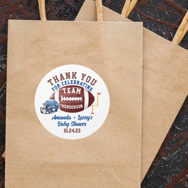 Adesivo Redondo Chá de Bebê de Futebol (Criador carregado)