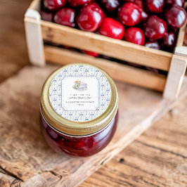 Adesivo Redondo Chá de Bebê de Noiva Blue Floral Coquette