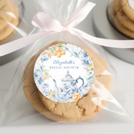 Adesivo Redondo Chá de Bebê de Noiva com Aquarela