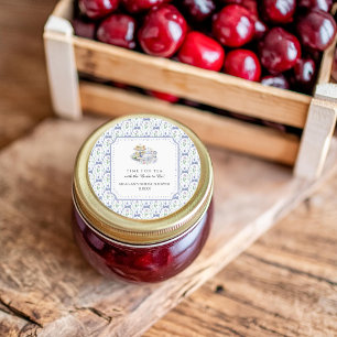 Adesivo Redondo Chá de Bebê de Noiva Coquete Floral Azul