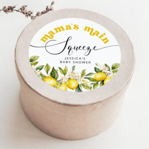 Adesivo Redondo Chá de bebê do lemon mamas main squeeze