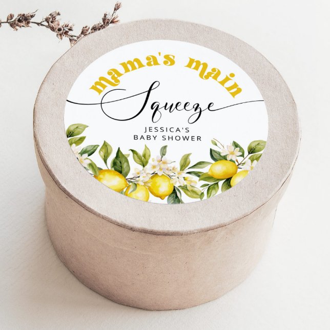 Adesivo Redondo Chá de bebê do lemon mamas main squeeze (Criador carregado)