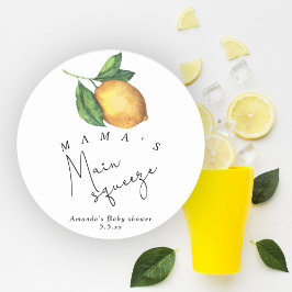 Adesivo Redondo Chá de bebê do Lemon, o grande amor da Mamãe