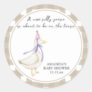 Adesivo Redondo Chá de Bebê do Silly Goose