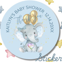 Chá De Bebê Elefante Bonito Obrigado