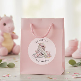 Adesivo Redondo Chá de Bebê em Aquarela do Dragão Azul