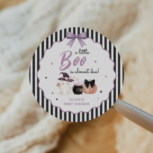Adesivo Redondo Chá de Bebê Fantasma de Halloween Little Boo