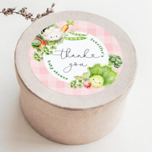 Adesivo Redondo Chá de bebê Farmers market Localmente cultivado ag