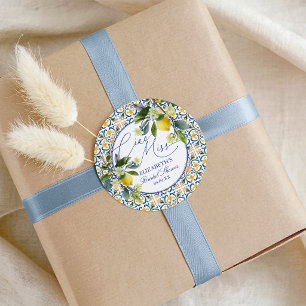 Adesivo Redondo Chá de Bebê Italiano de Limão