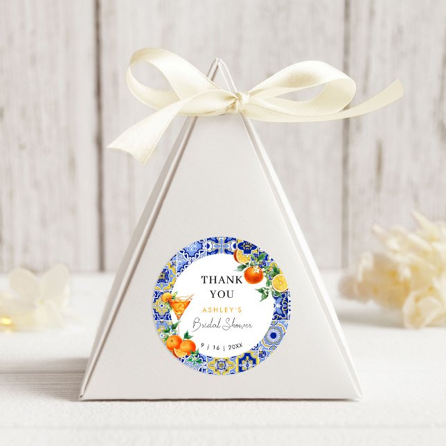 Adesivo Redondo Chá de Bebê Mediterrâneo Spritz (Criador carregado)