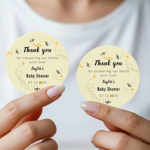Adesivo Redondo Chá de Bebê Neutro Bumblebee Honey