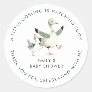 Adesivo Redondo Chá de Bebê Obrigado Silly Goose Favor