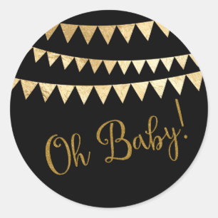 Adesivo Redondo Chá de Bebê Oh Baby