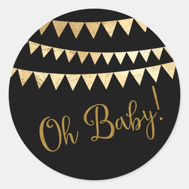Adesivo Redondo Chá de Bebê Oh Baby (Frente)
