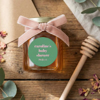Chá de Bebê Personalizado Cor-de-Rosa Verde Modern