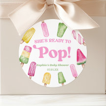 Chá de Bebê Popsicle Rosa Ela Está Pronta Para Nas