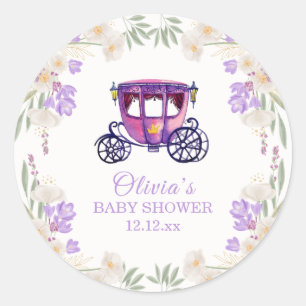Adesivo Redondo Chá de Bebê Princesa Floral Pastel