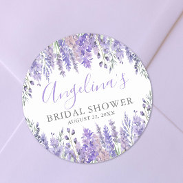 Adesivo Redondo Chá de Bebê Rosa Floral Roxo