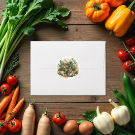 Adesivo Redondo Chá de Bebê Rústico de Produtos Localmente Cultiva