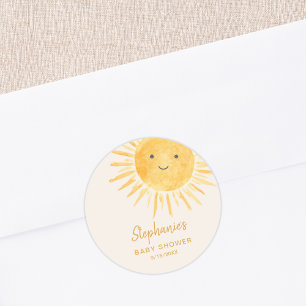 Adesivo Redondo Chá de Bebê Sunshine