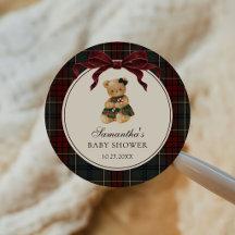 Chá de Bebê Urso Teddy com Laço Vintage Natal