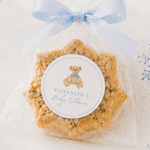 Adesivo Redondo Chá de Bebê Urso Vintage Bearly Wait