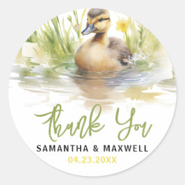 Adesivo Redondo Chá de Bebezinho Pato-de-Cama Cinto-d-Água