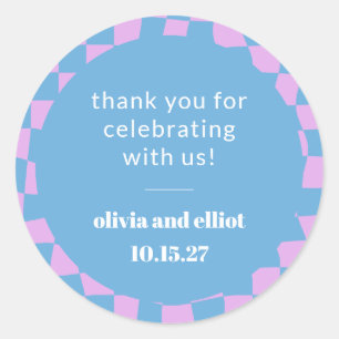 Adesivo Redondo Chá de Casais personalizados da placa de verificaç