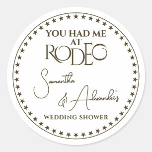 Adesivo Redondo Chá de casamento de Casais Bridal do Western Rodeo