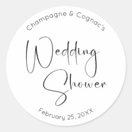 Adesivo Redondo Chá de casamento de Script Moderno