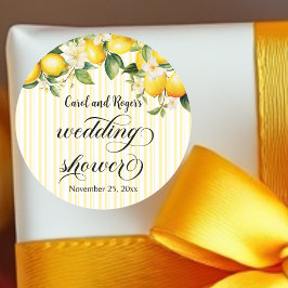 Adesivo Redondo Chá de casamento de Verão do Lemon Branch Mediterr