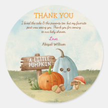 Chá de fraldas Adorável de Abóbora Obrigado Cartõe