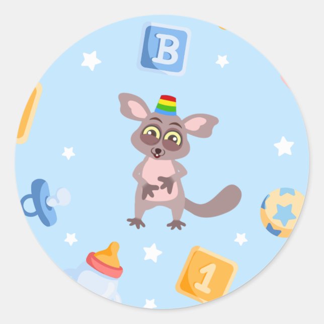 Adesivo Redondo Chá de fraldas Akili e Me (Frente)