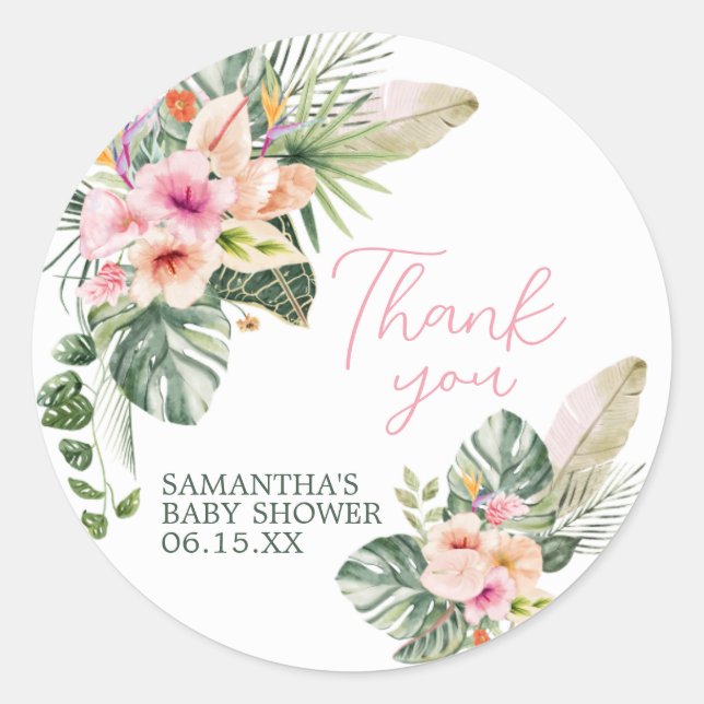 Adesivo Redondo Chá de fraldas Aloha (Frente)