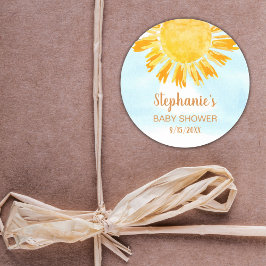 Adesivo Redondo Chá de fraldas Amarelo