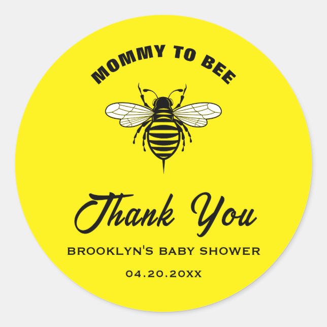 Adesivo Redondo Chá de fraldas Amarelo Mamãe A Ser Legal Na moda (Frente)